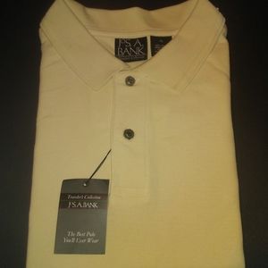 Jos A Bank Travelers Mens XL Yellow Cotton Polo